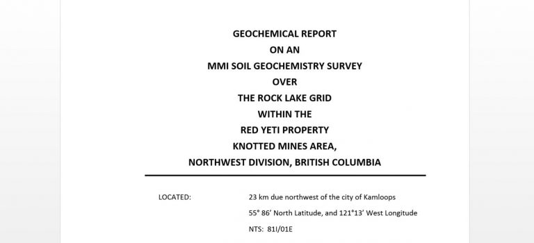 Report for gold and silver surveying in British Columbia using ground penetrating radar and VLF-EM